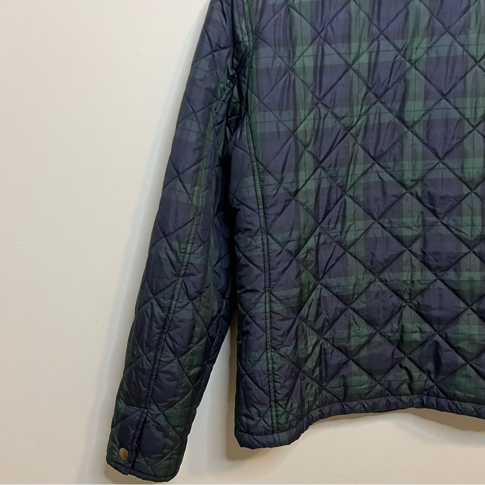Lauren Ralph Lauren Green Blue Quilted Jacket Preppy Spring Flannel Country Club - Picture 10 of 10